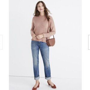 Madewell Vintage Pink Merino Wool Blend Stitchmix Pullover Sweater-Size S